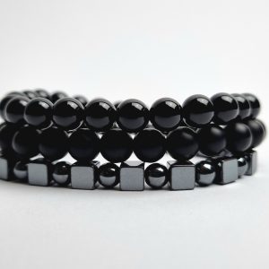 armband mannen zwart kralen