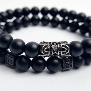 armband mannen zwart kralen